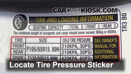 2014 Honda Civic LX 1.8L 4 Cyl. Sedan Tires & Wheels Check Tire Pressure