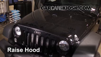 How To Open Hood: 2014 Jeep Wrangler Sport  V6 Sport  V6