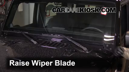Front Windshield Wiper Blade Change: 2014 Jeep Wrangler Sport  V6