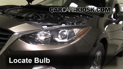 2014 Mazda 3 Touring 2.0L 4 Cyl. Sedan Lights Highbeam (replace bulb)