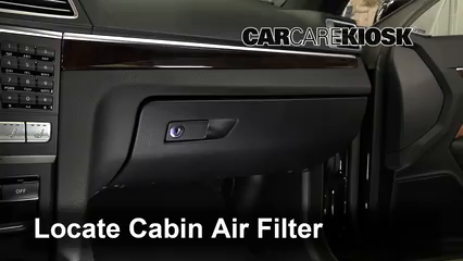 2014 Mercedes-Benz E550 4.6L V8 Turbo Convertible Filtre à air (intérieur) Contrôle