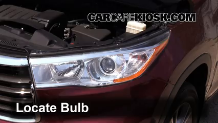 2014 Toyota Highlander LE 3.5L V6 Lights Headlight (replace bulb)