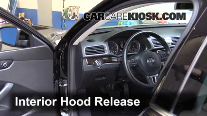 vw passat hood release lever