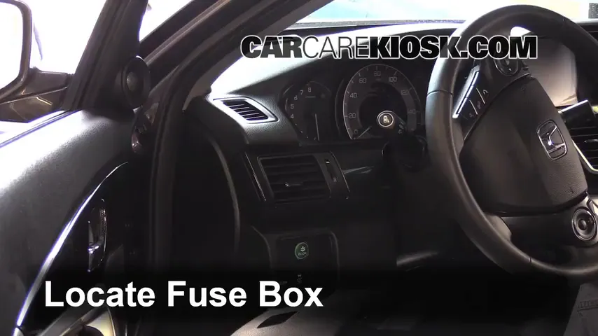 Interior Fuse Box Location: 2015 Honda Accord EX-L 2.4L 4 Cyl. Coupe