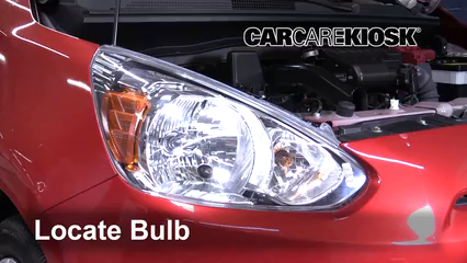 2015 Mitsubishi Mirage ES 1.2L 3 Cyl. Lights Headlight (replace bulb)