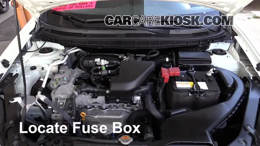 Interior Fuse Box Location: 2015 Nissan Rogue Select S 2.5L 4 Cyl