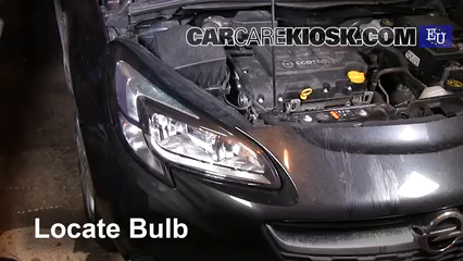 2015 Opel Corsa Enjoy 1.4L 4 Cyl. Turbo Lights Headlight (replace bulb)