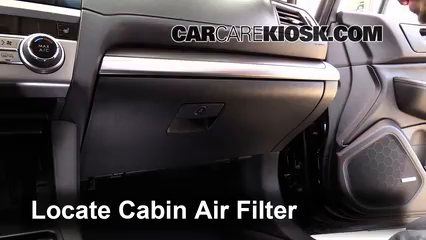 2015 Subaru Outback 3.6R Limited 3.6L 6 Cyl. Filtre à air (intérieur) Changement