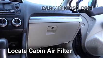 2015 Subaru XV Crosstrek Hybrid 2.0L 4 Cyl. Filtro de aire (interior) Control