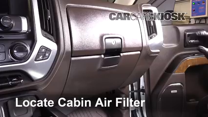 2016 GMC Sierra 1500 SLT 6.2L V8 Crew Cab Pickup Filtro de aire (interior) Cambio
