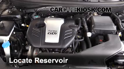 How to Check Brake Fluid Level: 2016 Hyundai Sonata Eco 1.6L 4 Cyl. Turbo