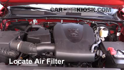 How to Change Engine Air Filter: 2016 Toyota Tacoma SR5 3.5L V6 Crew ...