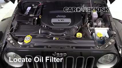 Oil & Filter Change 2018 Jeep Wrangler JK Unlimited Sahara  V6