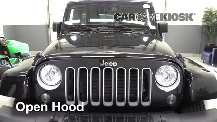 How To Open Hood: 2018 Jeep Wrangler JK Unlimited Sahara  V6