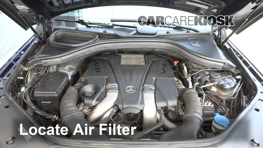 How to Change Engine Air Filter: 2018 Mercedes-Benz GLS550 4Matic 4.6L ...