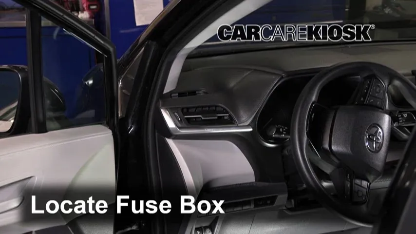 Interior Fuse Box Location: 2022 Toyota Sienna LE 2.5L 4 Cyl